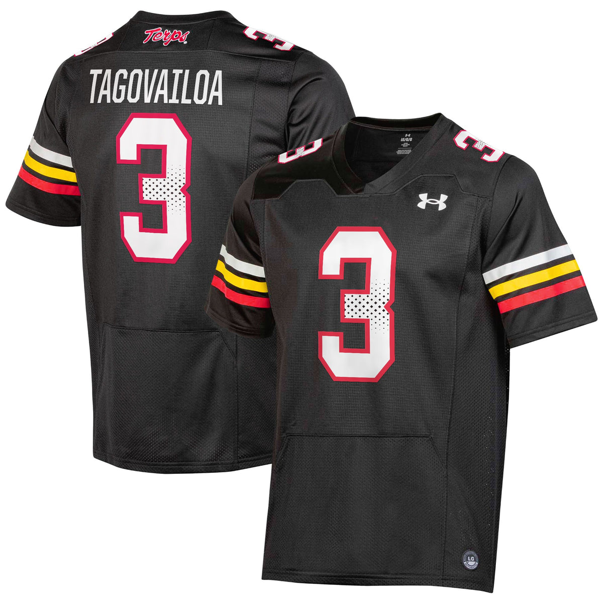Taulia Tagovailoa Under Armour Maryland Terrapins black jersey