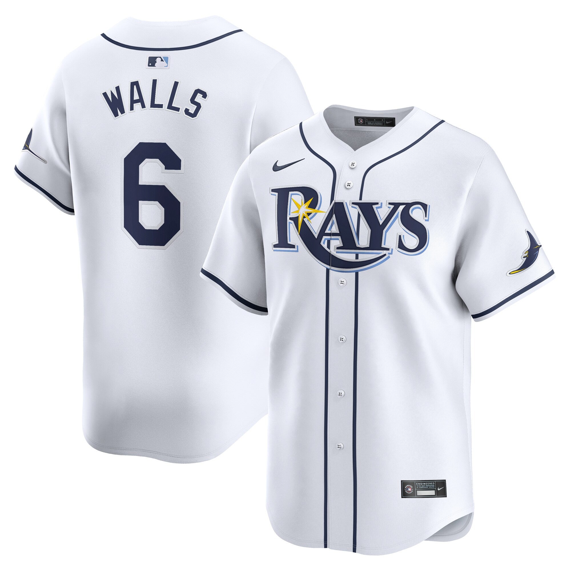 Taylor Walls Tampa Bay Rays white Limited jersey