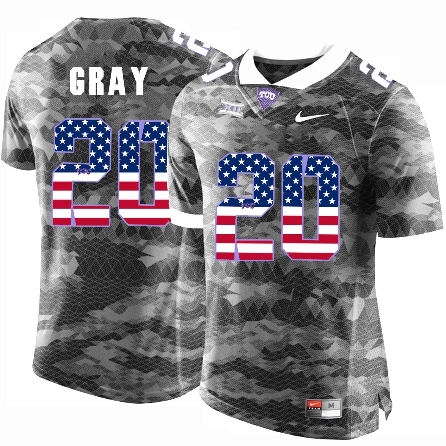 Deante TCU Horned Frogs gray jersey
