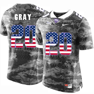 Deante TCU Horned Frogs gray jersey