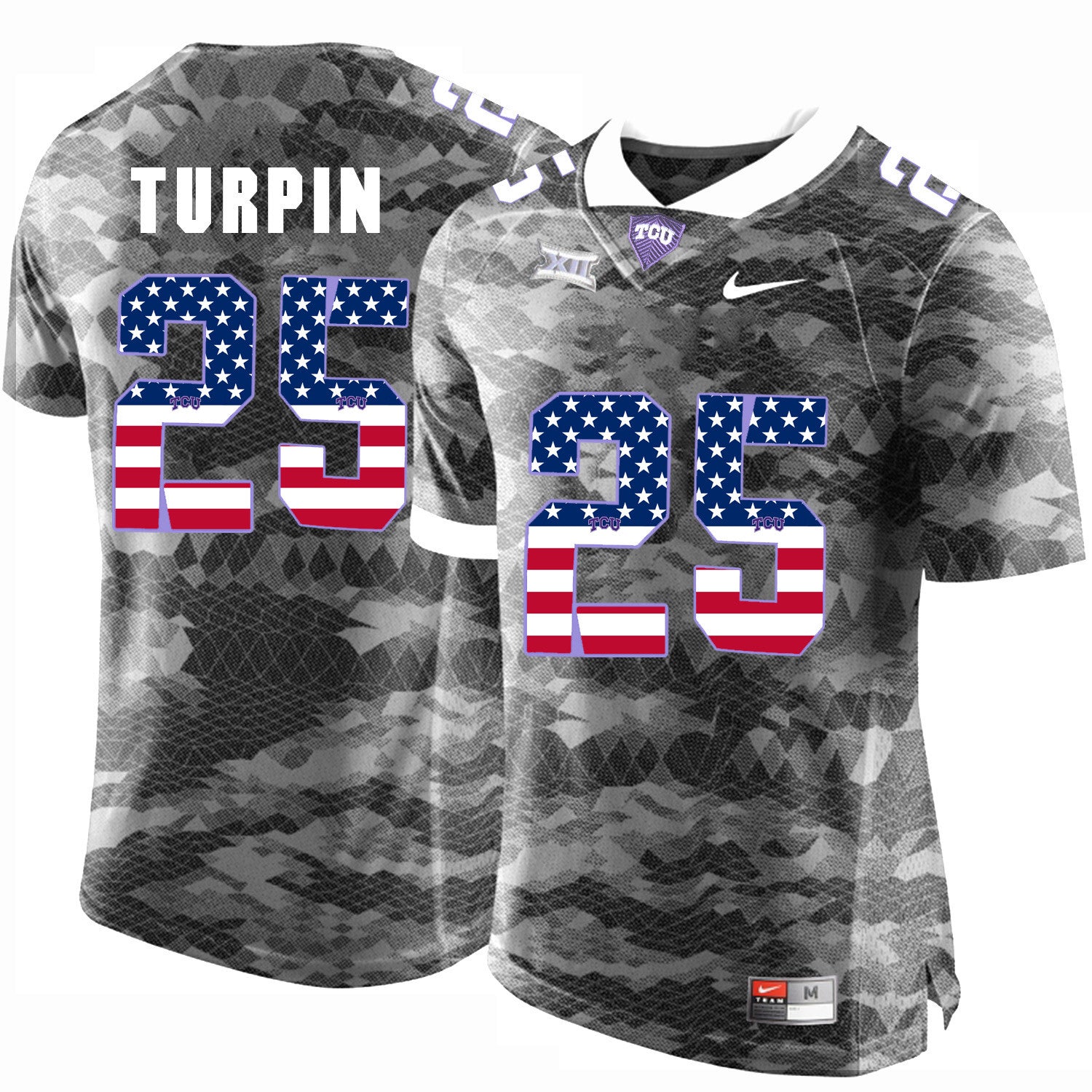 Turpin TCU Horned Frogs gray jersey