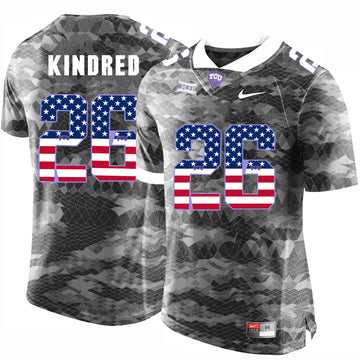 Derrick Kindred TCU Horned Frogs gray jersey