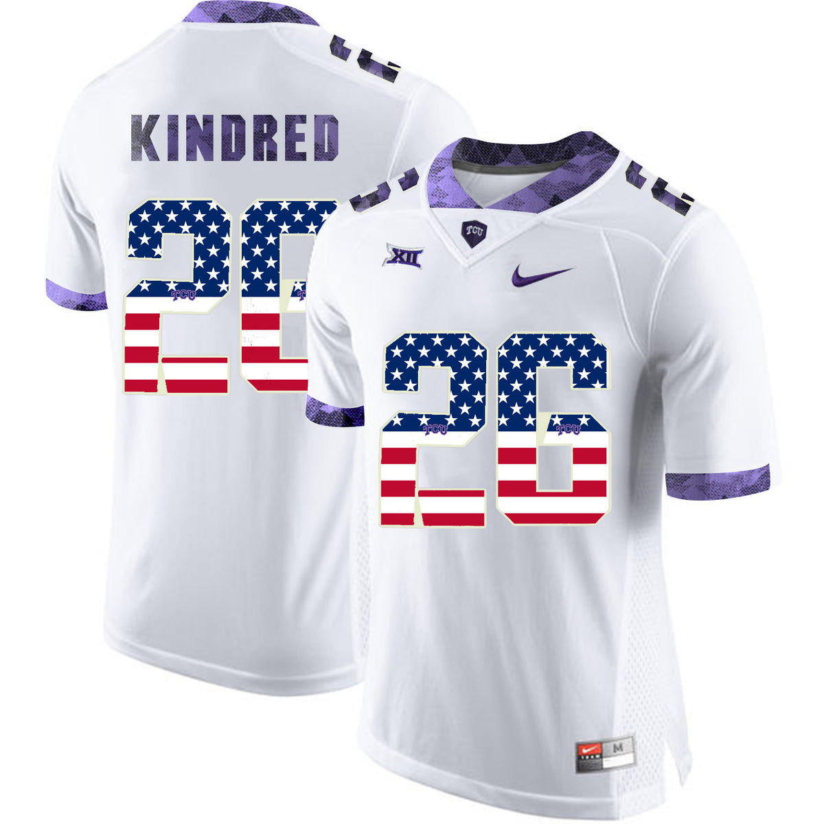 Derrick Kindred TCU Horned Frogs white jersey