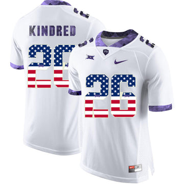 Derrick Kindred TCU Horned Frogs white jersey