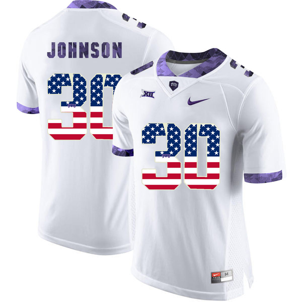 Denzel Johnson TCU Horned Frogs white jersey