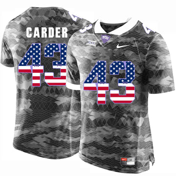 Tank Carder TCU Horned Frogs gray jersey