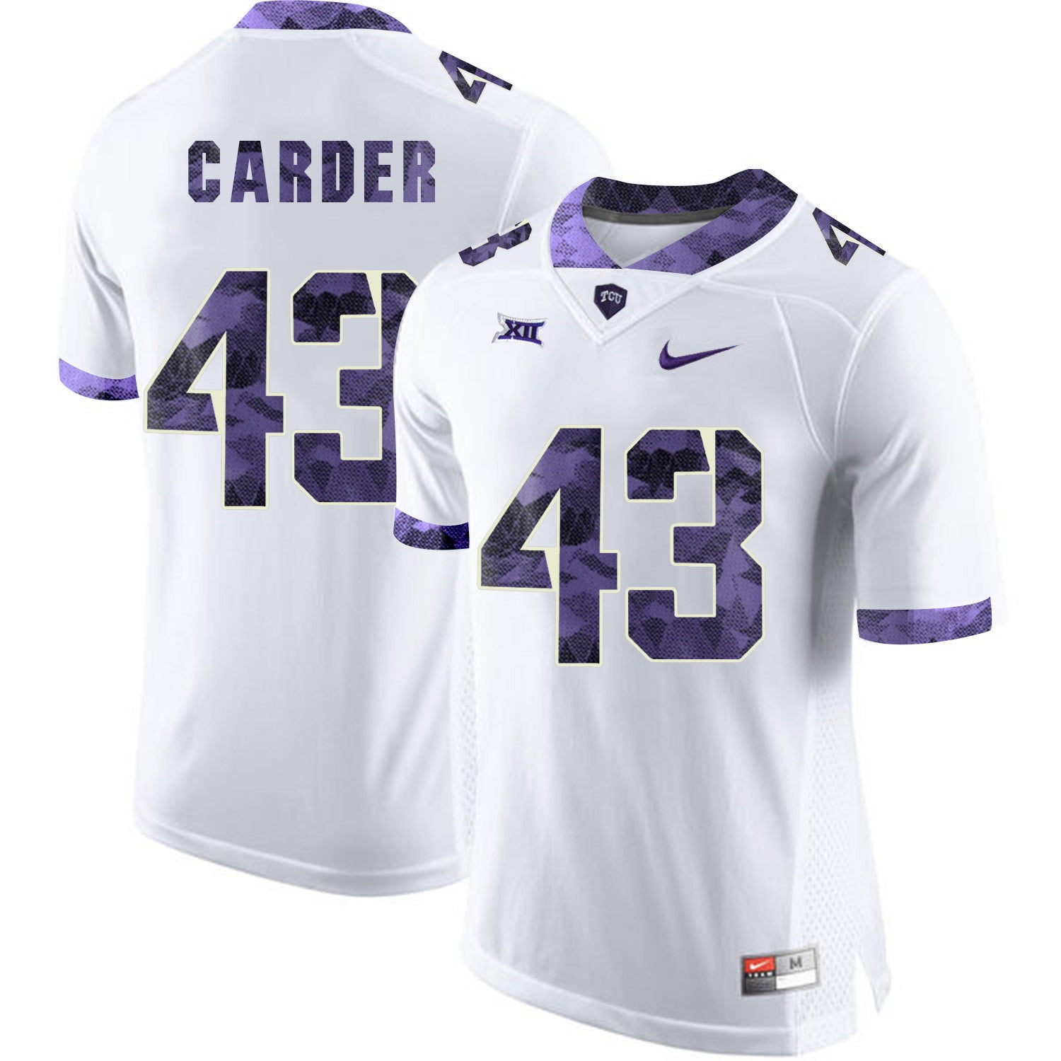 Tank Carder TCU Horned Frogs white Limited jersey