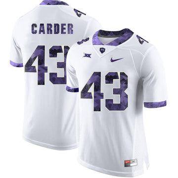 Tank Carder TCU Horned Frogs white Limited jersey