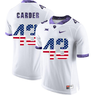 Tank Carder TCU Horned Frogs white jersey
