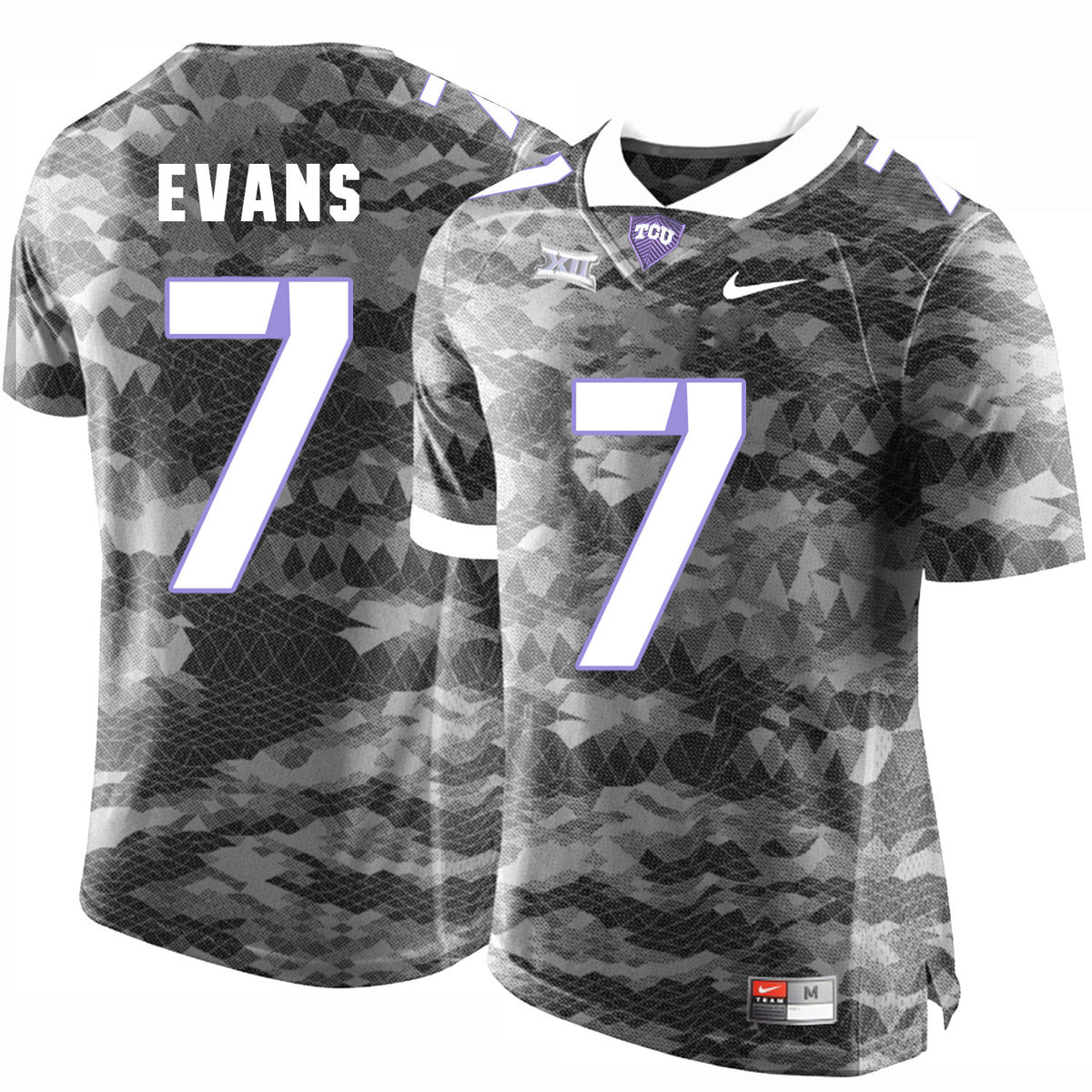 Arico Evans TCU Horned Frogs gray jersey