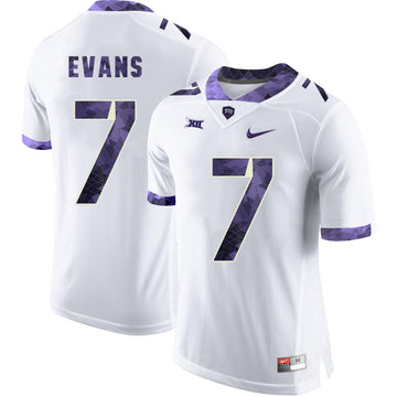 Arico Evans TCU Horned Frogs white jersey