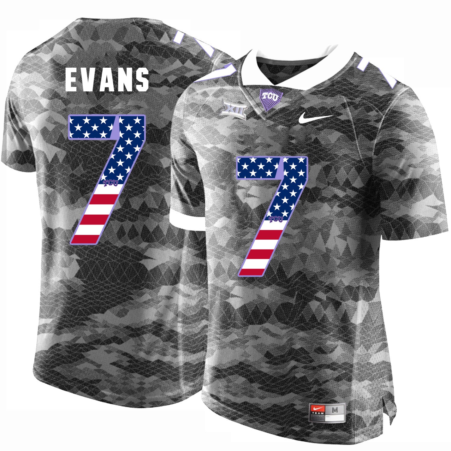 Evans TCU Horned Frogs gray jersey