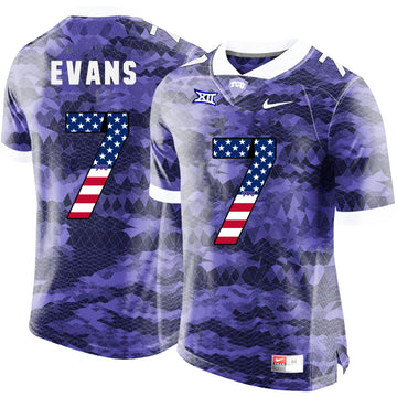 Evans TCU Horned Frogs purple jersey