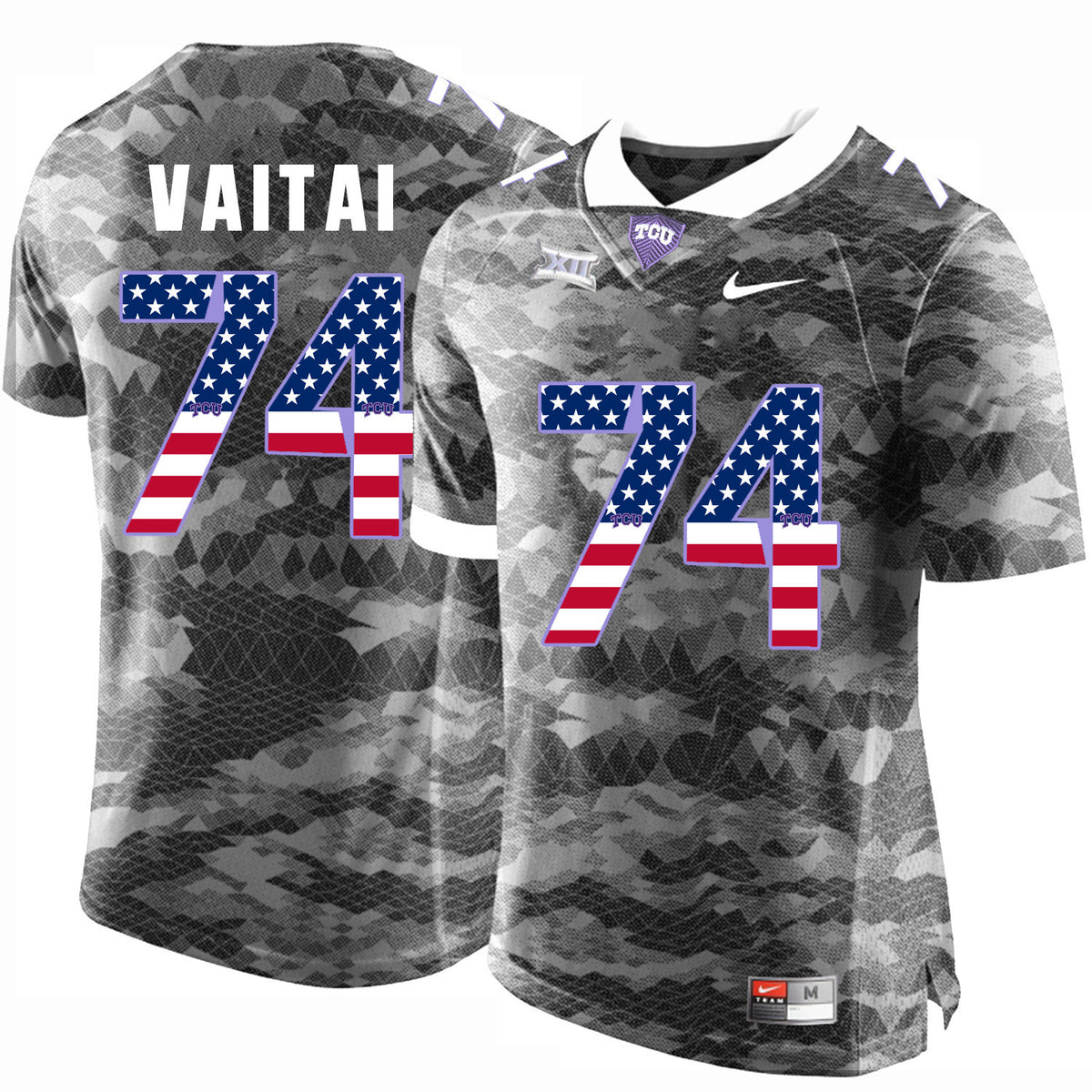 Halapoulivaati Vaitai TCU Horned Frogs gray jersey