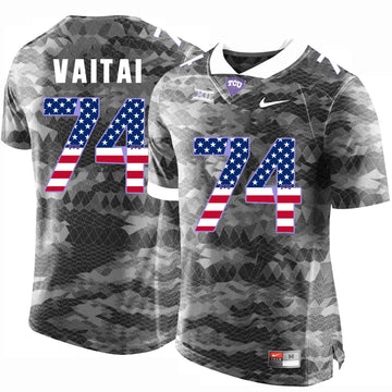 Halapoulivaati Vaitai TCU Horned Frogs gray jersey