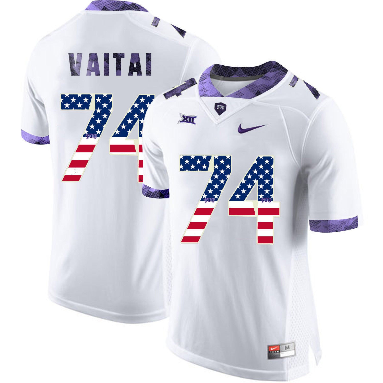 Halapoulivaati Vaitai TCU Horned Frogs white jersey