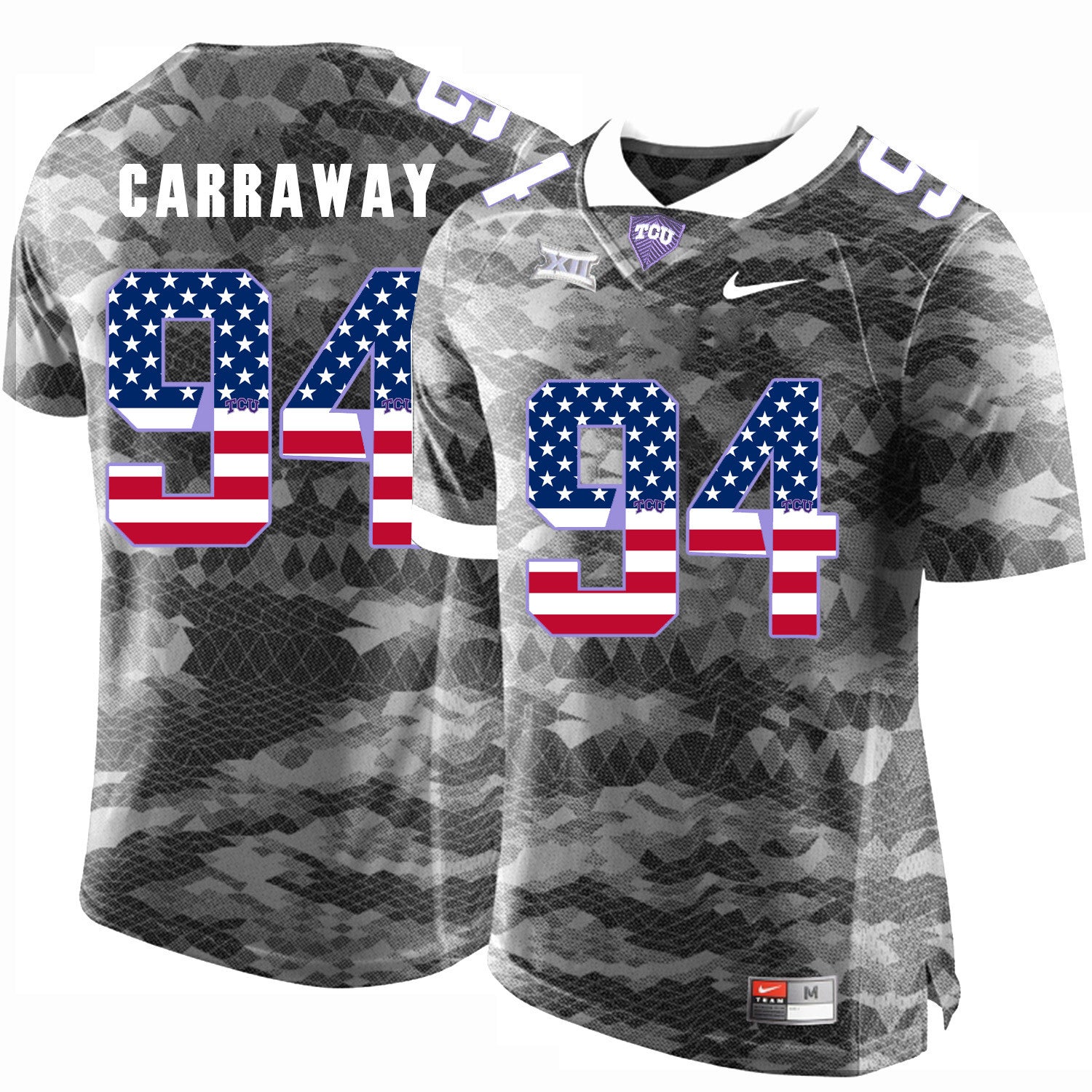 Josh Carraway TCU Horned Frogs gray jersey