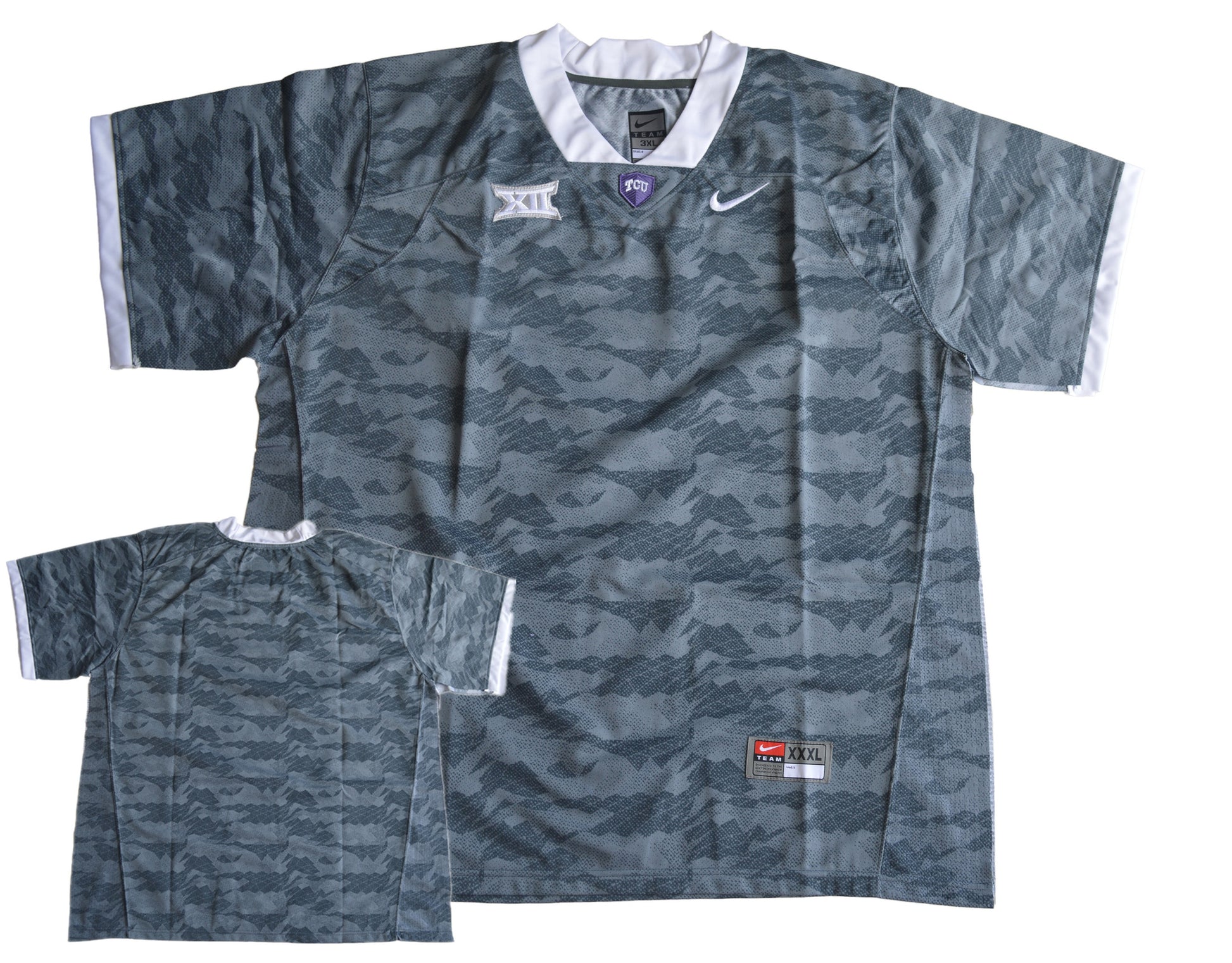 Custom TCU Horned Frogs gray jersey