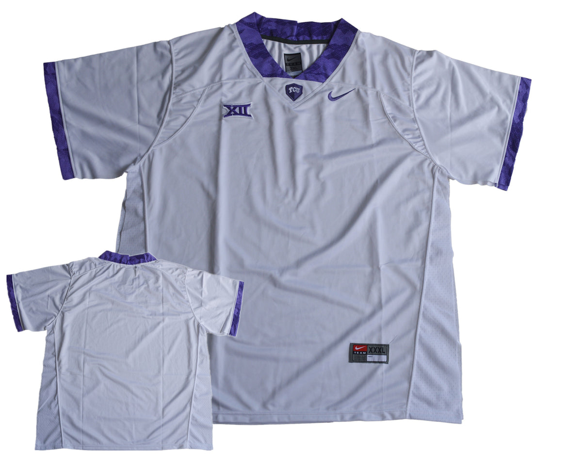 Custom TCU Horned Frogs white jersey