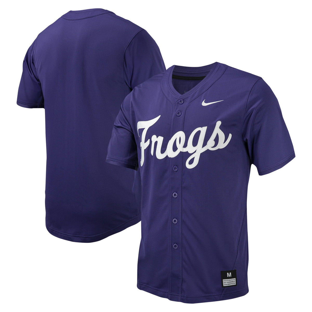 Full-button TCU Horned Frogs purple jersey