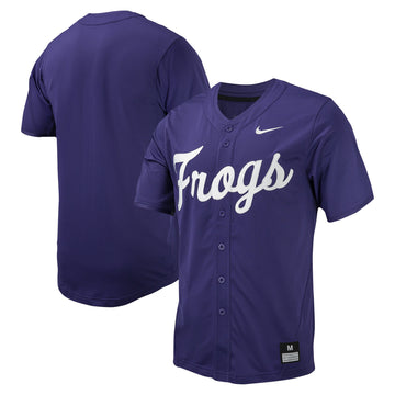 Full-button TCU Horned Frogs purple jersey