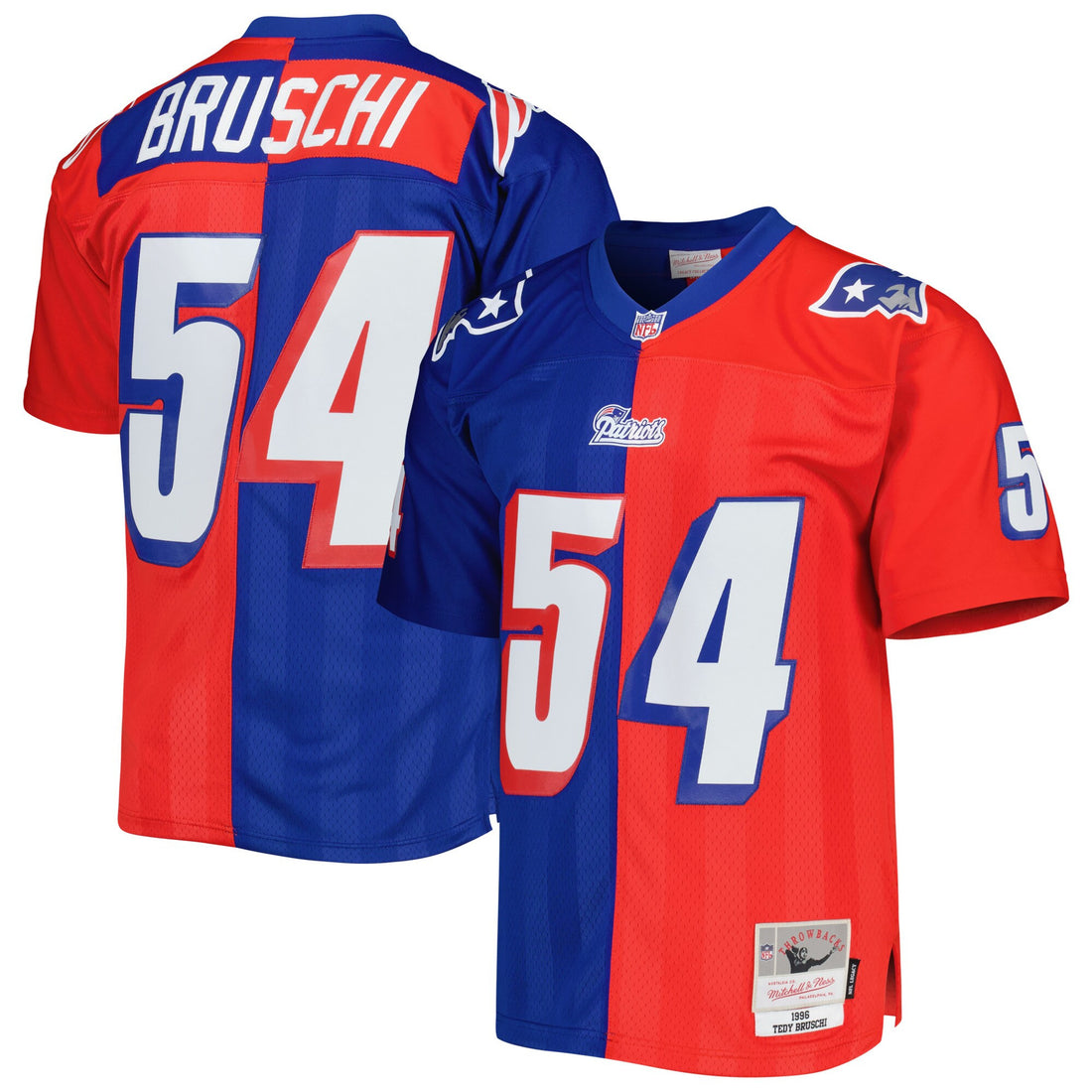 Tedy Bruschi New England Patriots royal Split jersey