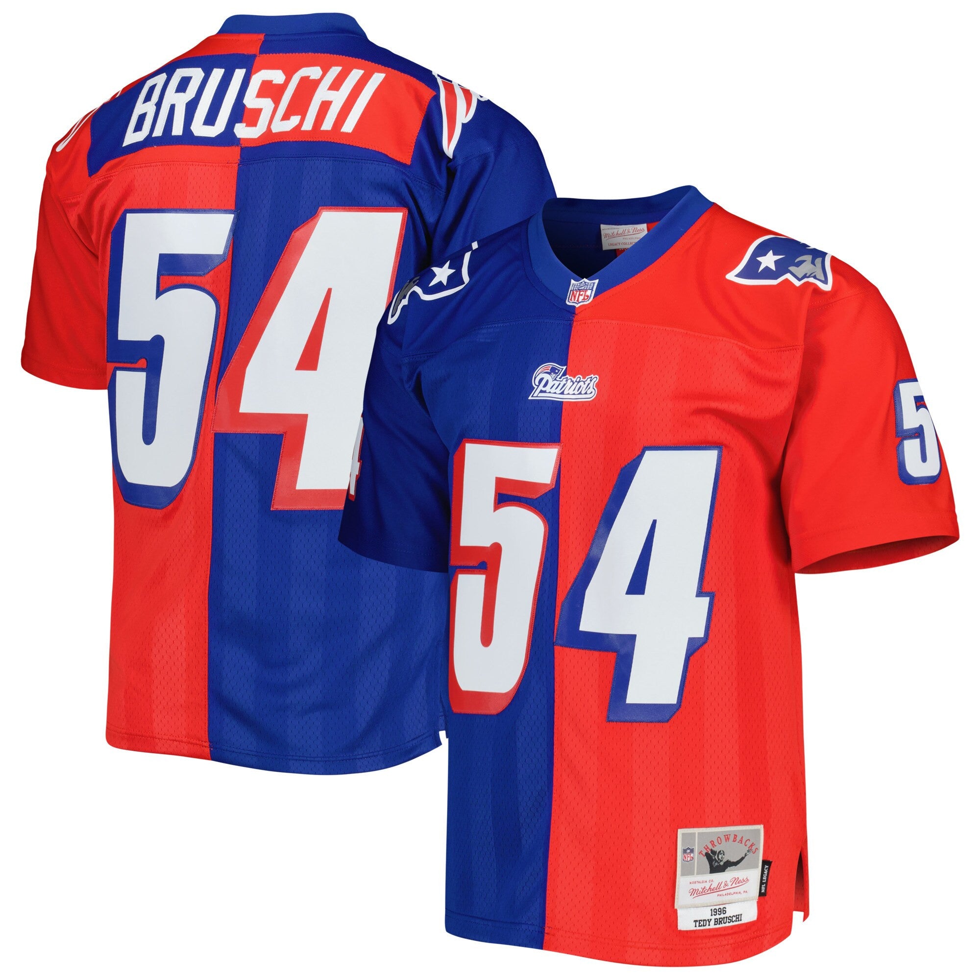 Tedy Bruschi New England Patriots royal Split jersey