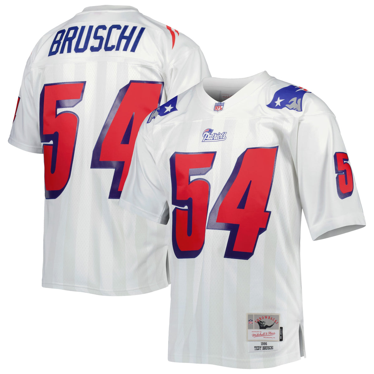 Tedy Bruschi New England Patriots white jersey