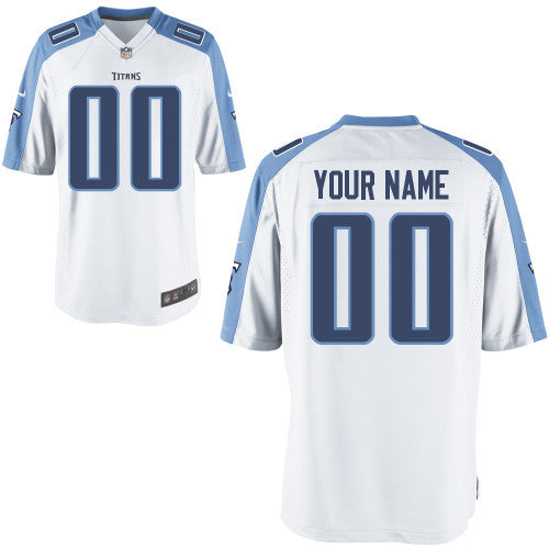 Custom Tennessee Titans white Game jersey