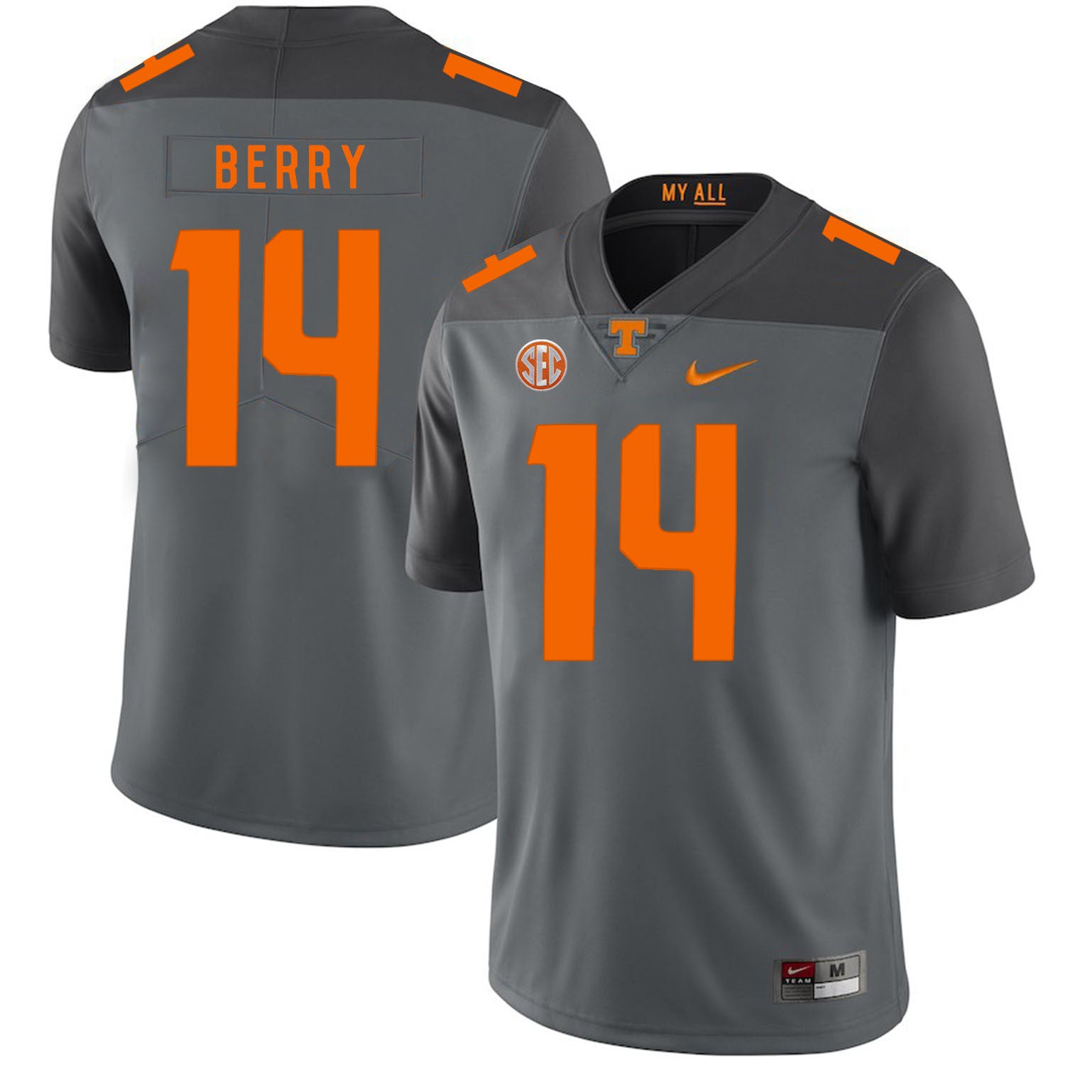 Eric Berry Tennessee Volunteers gray jersey