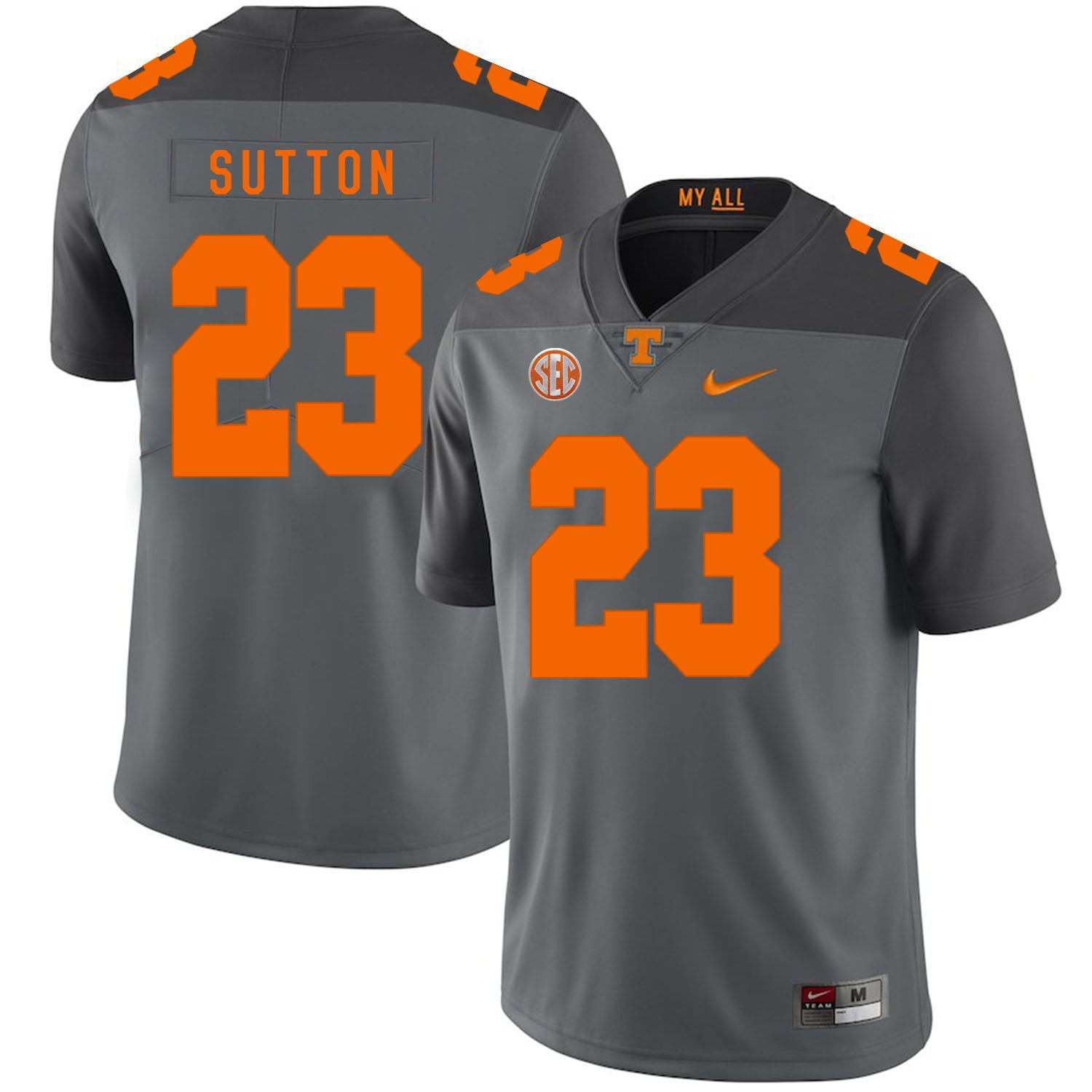 Cameron Sutton Tennessee Volunteers gray jersey