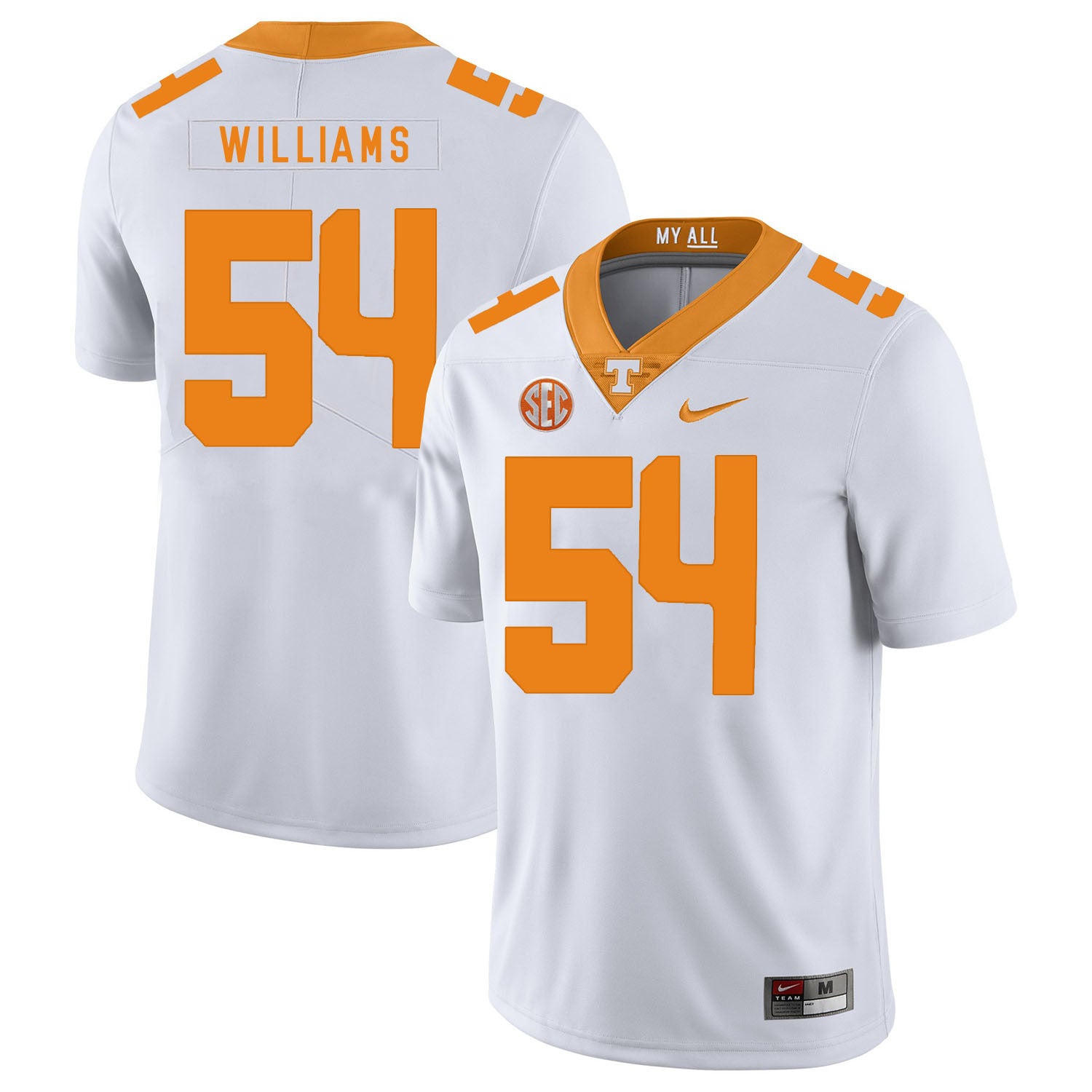 Jordan Williams Tennessee Volunteers white jersey