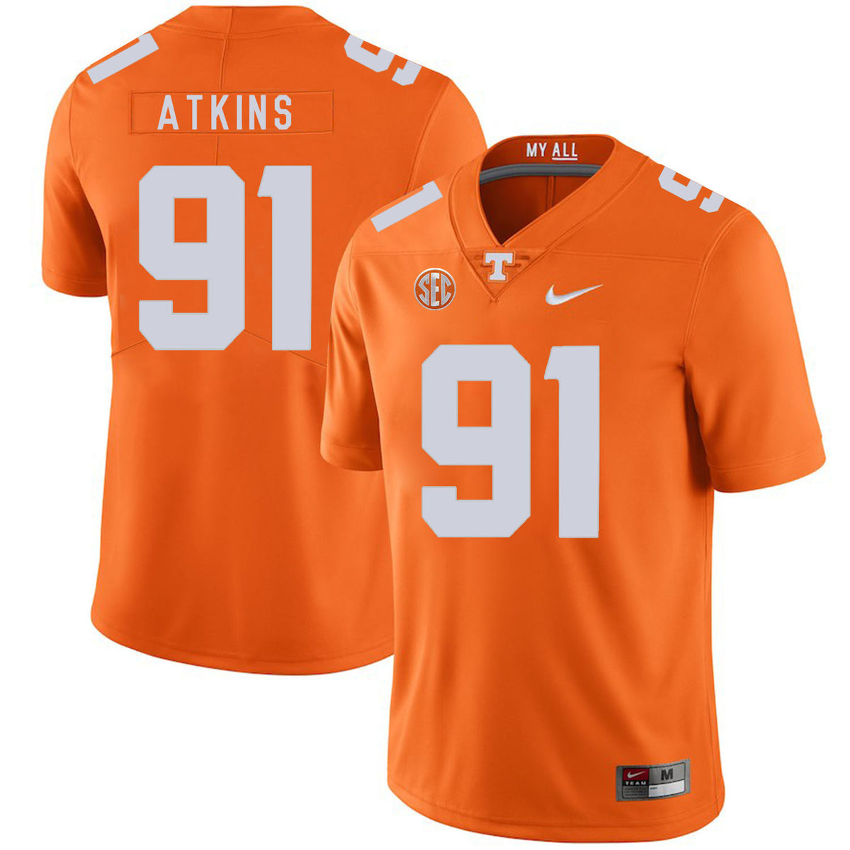 Doug Atkins Tennessee Volunteers orange jersey