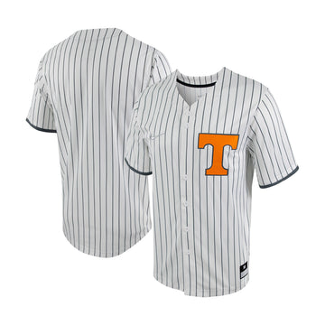 Pinstripe Full-button Tennessee Volunteers white jersey
