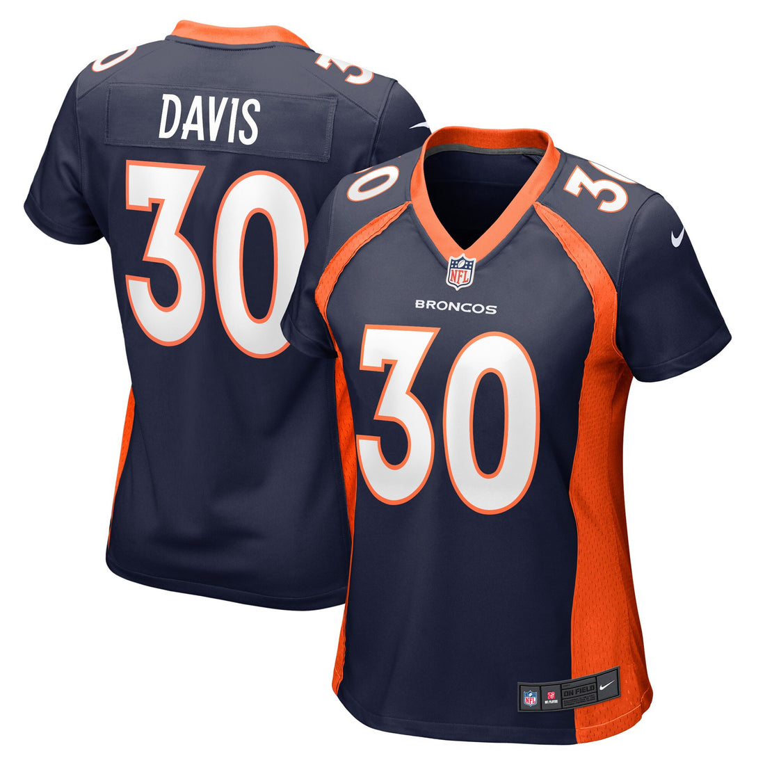Terrell Davis Denver Broncos navy jersey
