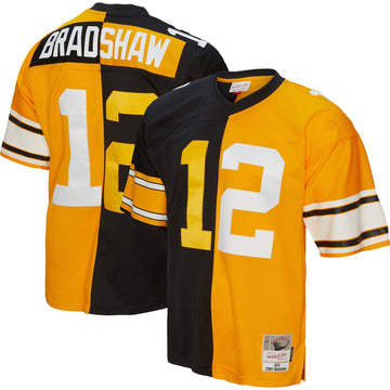 Terry Bradshaw Pittsburgh Steelers black Split jersey