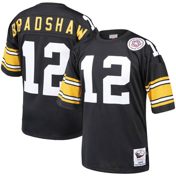 Terry Bradshaw Pittsburgh Steelers black Throwback jersey
