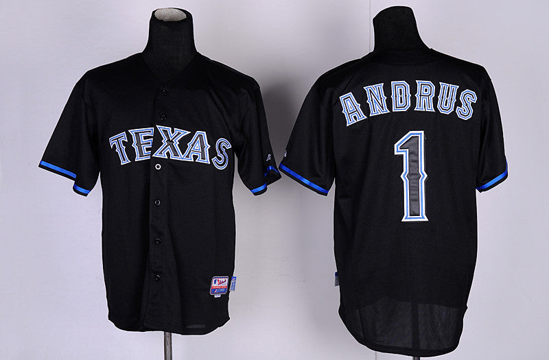 Texas Texas 1 Andrus black jersey