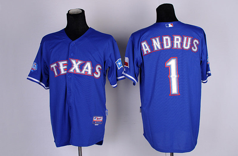 Texas Texas 1 Andrus blue jersey