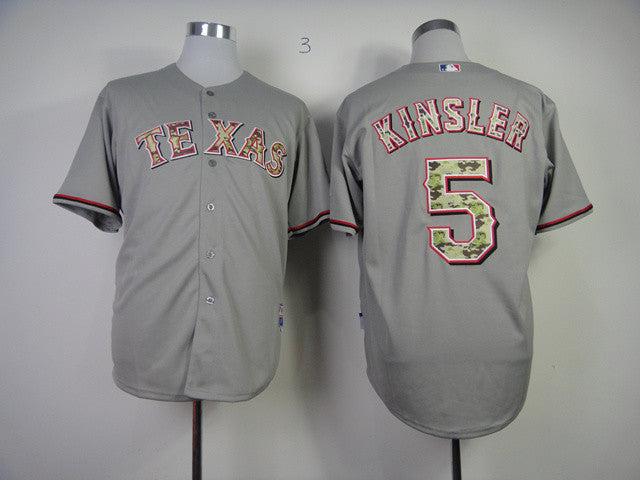 Texas Texas 5 Kinsler grey Camo jersey