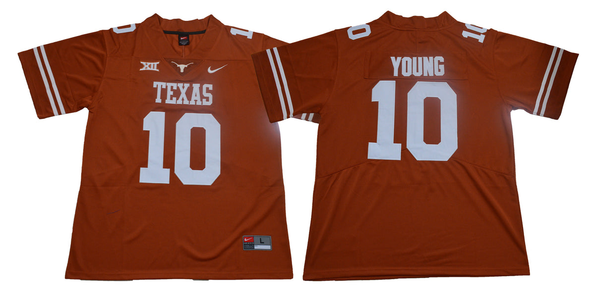 Vince Young Brunt Texas Longhorns orange jersey