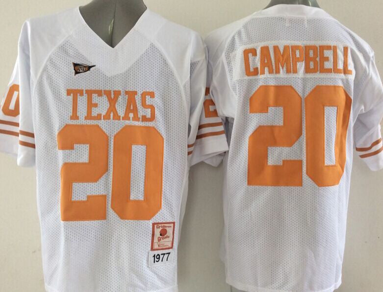 Campbell Texas Longhorns white jersey