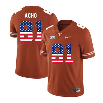 Sam Acho Texas Longhorns orange jersey