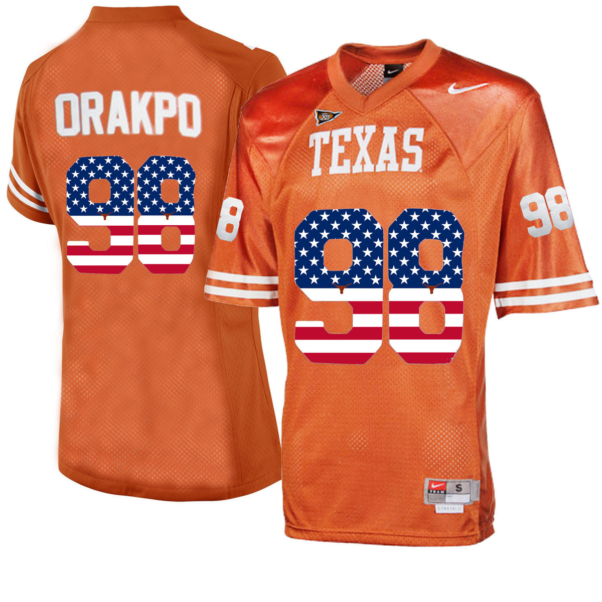 Brian Orakpo Texas Longhorns orange Throwback jersey