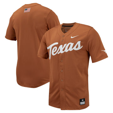 Full-button Texas Texas Longhorns orange jersey