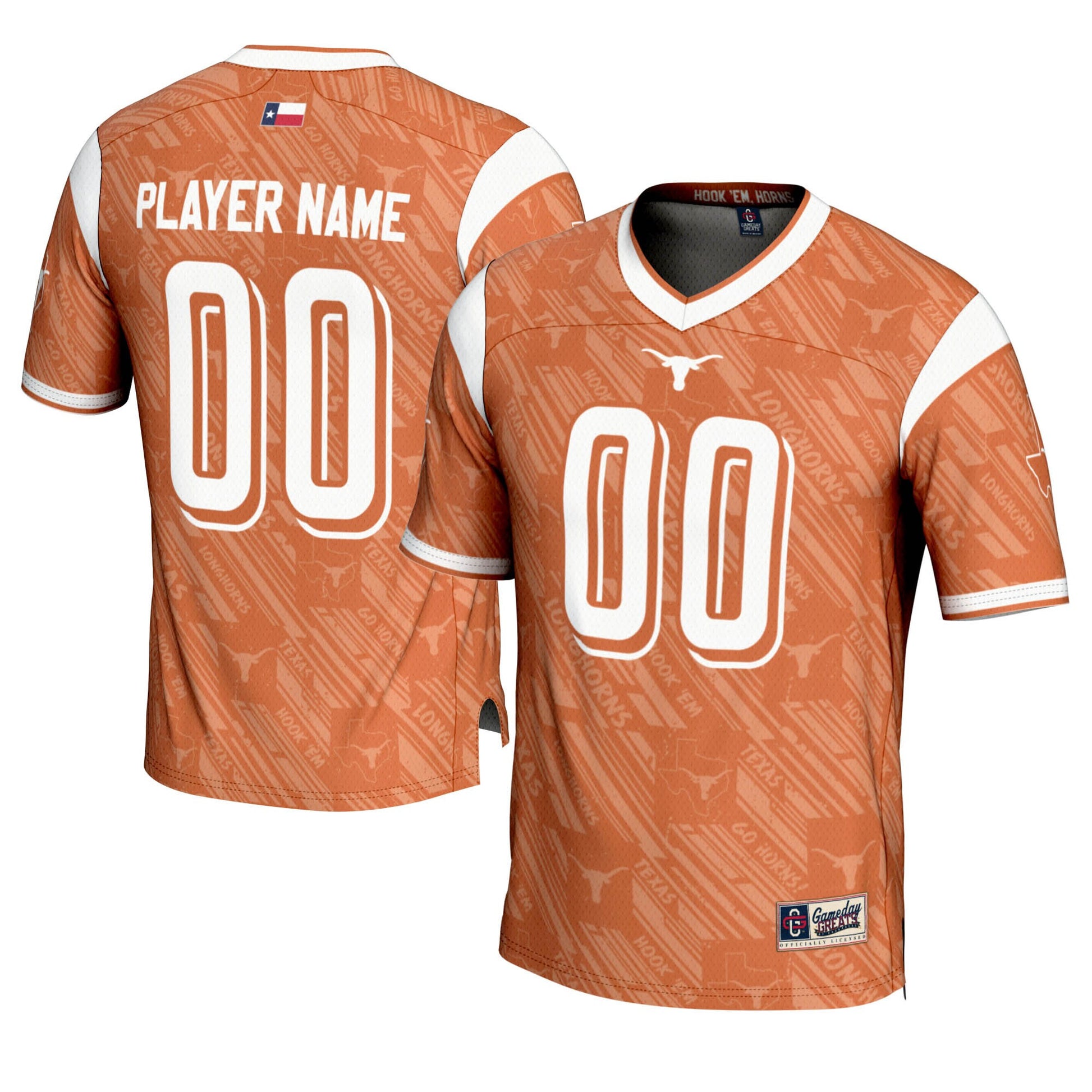 Highlight Print Texas Texas Longhorns orange jersey