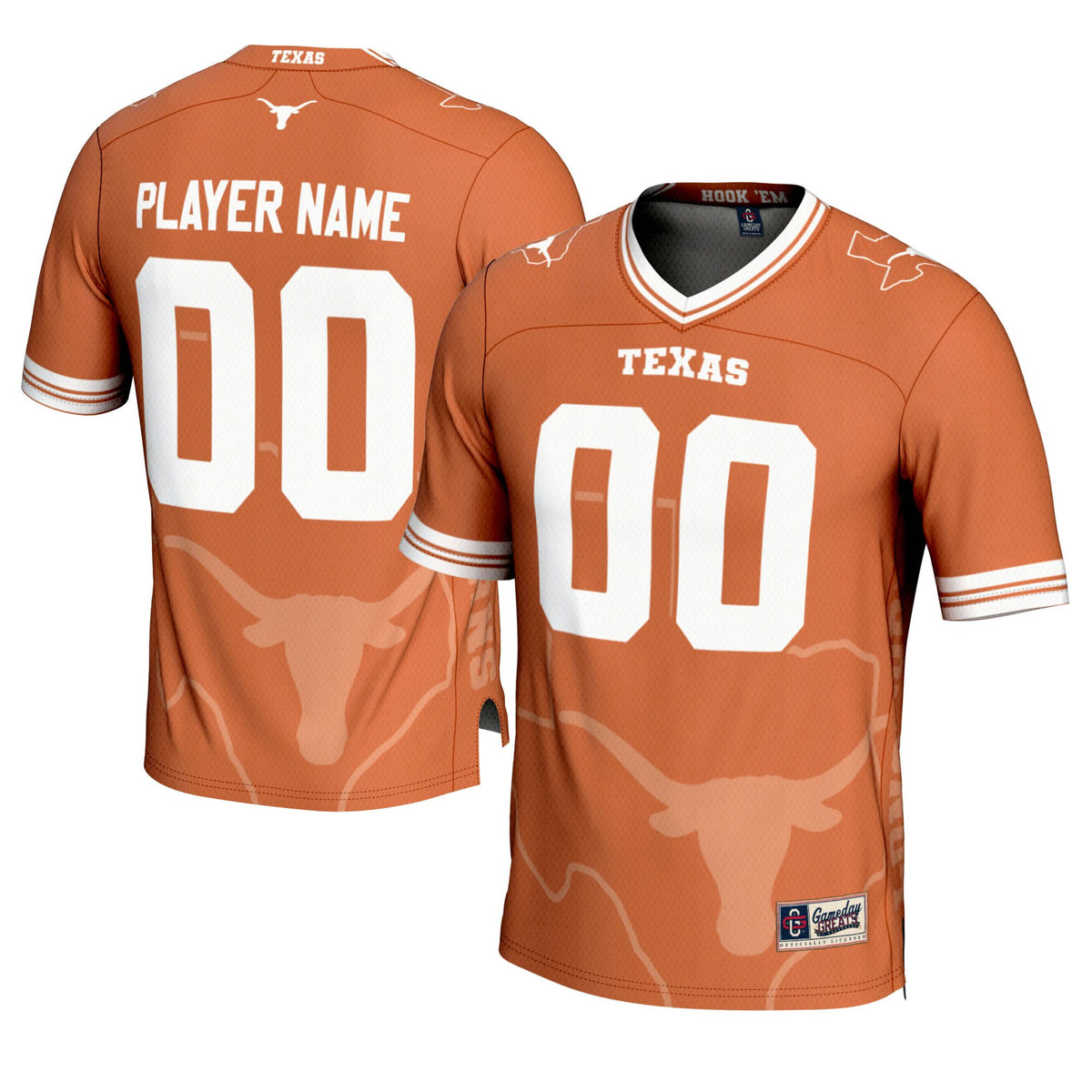 Print Texas Texas Longhorns orange jersey