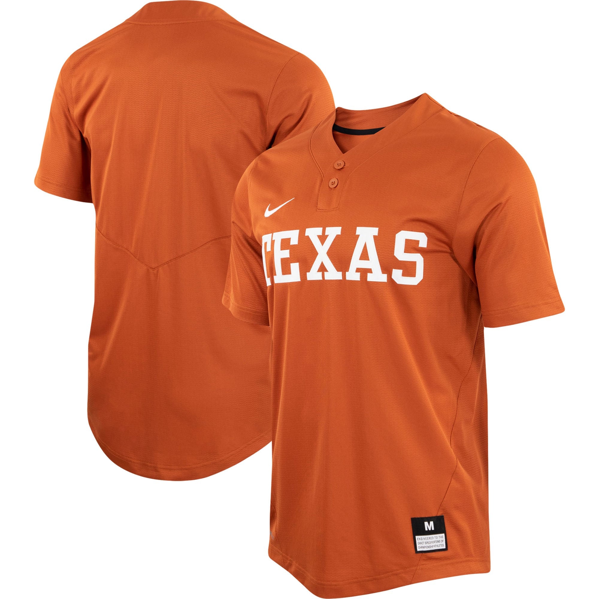 Two-button Softball Texas Texas Longhorns orange jersey