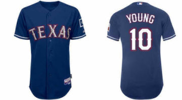 Young Texas Rangers blue jersey