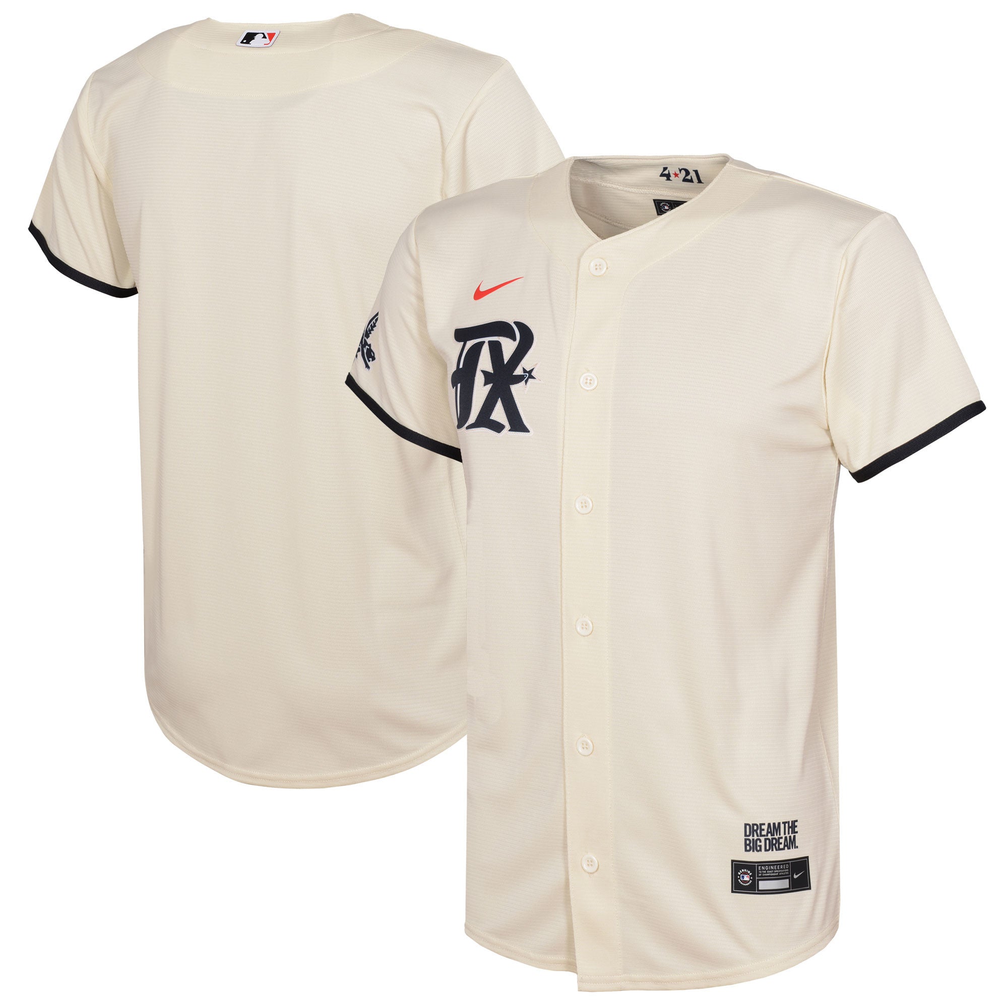 Texas Rangers cream City Connect jersey